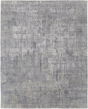 HomeRoots 3' Gray and Silver Abstract Area Rug - Hand-Woven, Contemporary Design for Modern Living Spaces 9' X 12' 566879