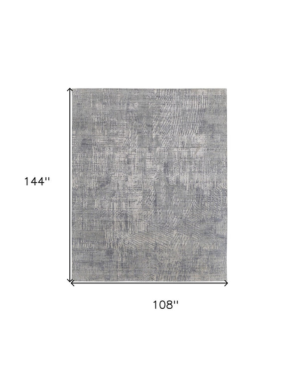 HomeRoots 3' Gray and Silver Abstract Area Rug - Hand-Woven, Contemporary Design for Modern Living Spaces 9' X 12' 566879