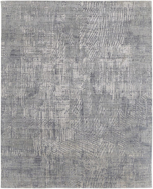 HomeRoots 3' Gray and Silver Abstract Area Rug - Hand-Woven, Contemporary Design for Modern Living Spaces 9' X 12' 566879