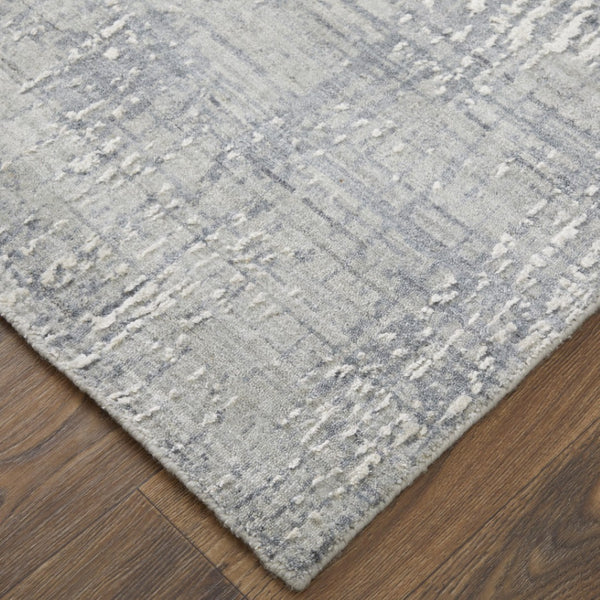 HomeRoots 3' Gray and Silver Abstract Area Rug - Hand-Woven, Contemporary Design for Modern Living Spaces 10' X 14' 566880