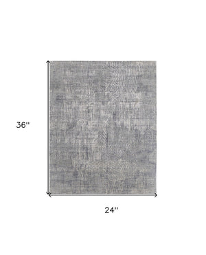 HomeRoots 3' Gray and Silver Abstract Area Rug - Hand-Woven, Contemporary Design for Modern Living Spaces 2' X 3' 566882
