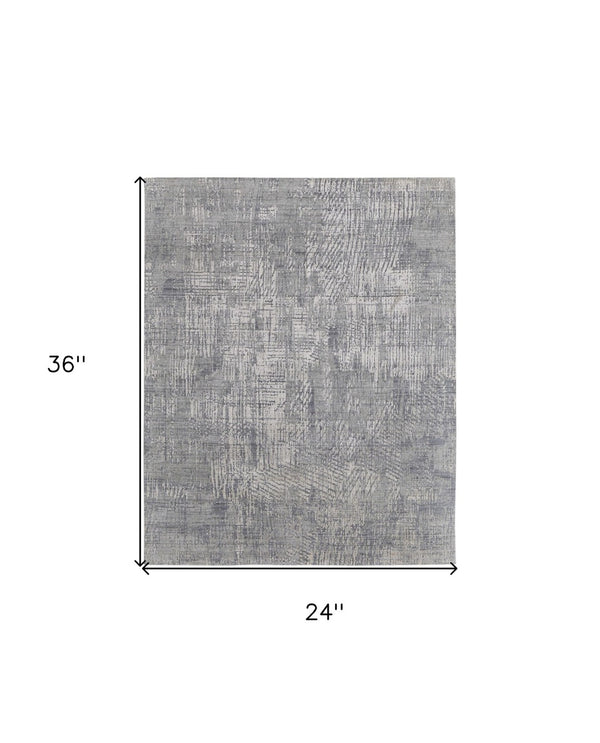 HomeRoots 3' Gray and Silver Abstract Area Rug - Hand-Woven, Contemporary Design for Modern Living Spaces 2' X 3' 566882
