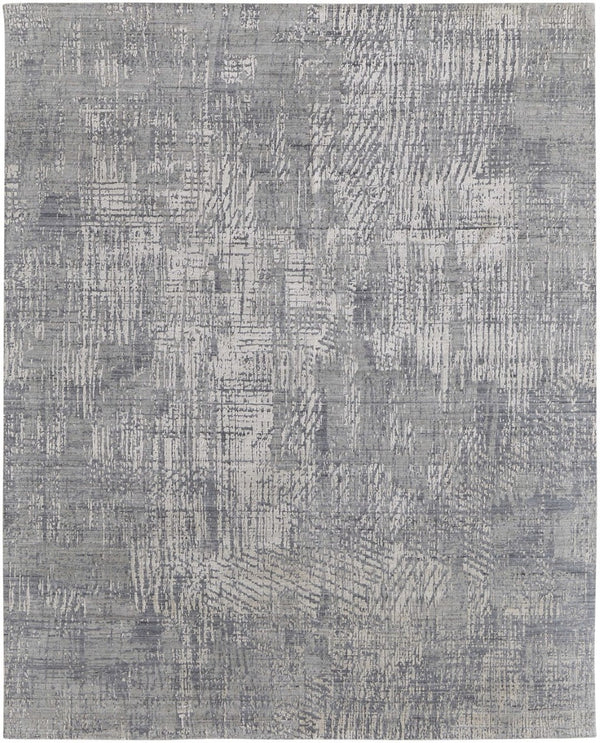 HomeRoots 3' Gray and Silver Abstract Area Rug - Hand-Woven, Contemporary Design for Modern Living Spaces 2' X 3' 566882