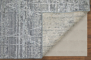 HomeRoots 3' Gray and Silver Abstract Hand-Woven Area Rug - Contemporary Elegance for Your Living Space 3' X 5' 566883