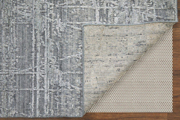 HomeRoots 3' Gray and Silver Abstract Hand-Woven Area Rug - Contemporary Elegance for Your Living Space 3' X 5' 566883