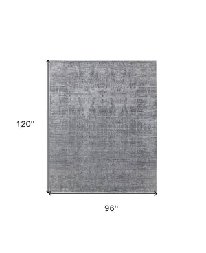 HomeRoots 3' Gray and Silver Abstract Hand-Woven Area Rug - Contemporary Elegance for Your Living Space 8' X 10' 566886