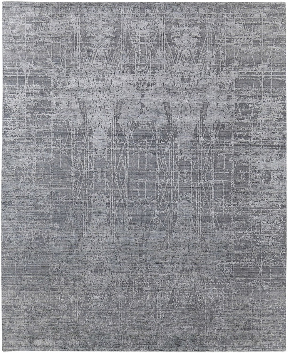 HomeRoots 3' Gray and Silver Abstract Hand-Woven Area Rug - Contemporary Elegance for Your Living Space 8' X 10' 566886