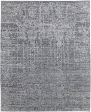 HomeRoots 3' Gray and Silver Abstract Hand-Woven Area Rug - Contemporary Elegance for Your Living Space 9' X 12' 566887