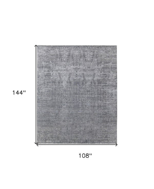 HomeRoots 3' Gray and Silver Abstract Hand-Woven Area Rug - Contemporary Elegance for Your Living Space 9' X 12' 566887