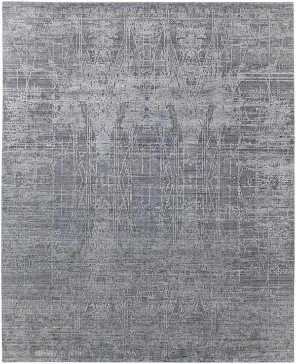 HomeRoots 3' Gray and Silver Abstract Hand-Woven Area Rug - Contemporary Elegance for Your Living Space 9' X 12' 566887