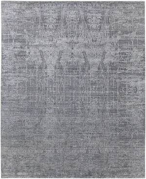 HomeRoots 3' Gray and Silver Abstract Hand-Woven Area Rug - Contemporary Elegance for Your Living Space 10' X 14' 566888