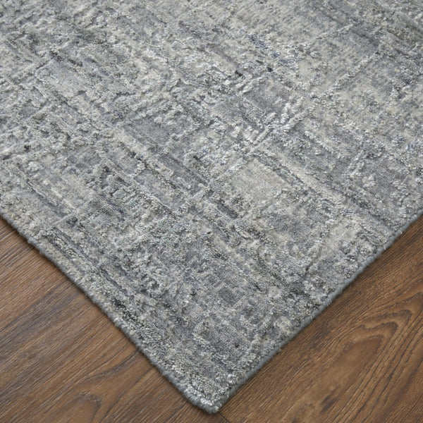 HomeRoots 3' Gray and Silver Abstract Hand-Woven Area Rug - Contemporary Elegance for Your Living Space 2' X 3' 566890