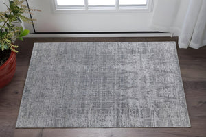 HomeRoots 3' Gray and Silver Abstract Hand-Woven Area Rug - Contemporary Elegance for Your Living Space 2' X 3' 566890
