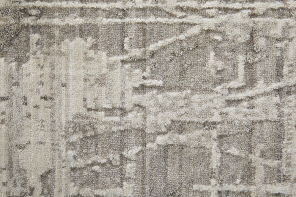 HomeRoots 3' Gray and Silver Abstract Hand-Woven Area Rug - Contemporary Elegance for Your Living Space 3' X 5' 566891