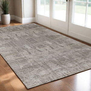 HomeRoots 3' Gray and Silver Abstract Hand-Woven Area Rug - Contemporary Elegance for Your Living Space 3' X 5' 566891