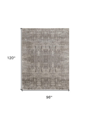 HomeRoots 3' Gray and Silver Abstract Hand-Woven Area Rug - Contemporary Elegance for Your Living Space 8' X 10' 566894