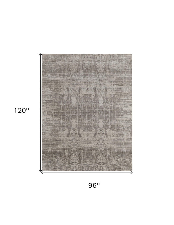 HomeRoots 3' Gray and Silver Abstract Hand-Woven Area Rug - Contemporary Elegance for Your Living Space 8' X 10' 566894