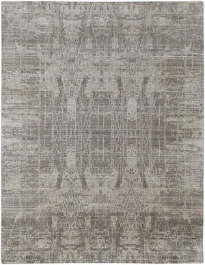 HomeRoots 3' Gray and Silver Abstract Hand-Woven Area Rug - Contemporary Elegance for Your Living Space 9' X 12' 566895