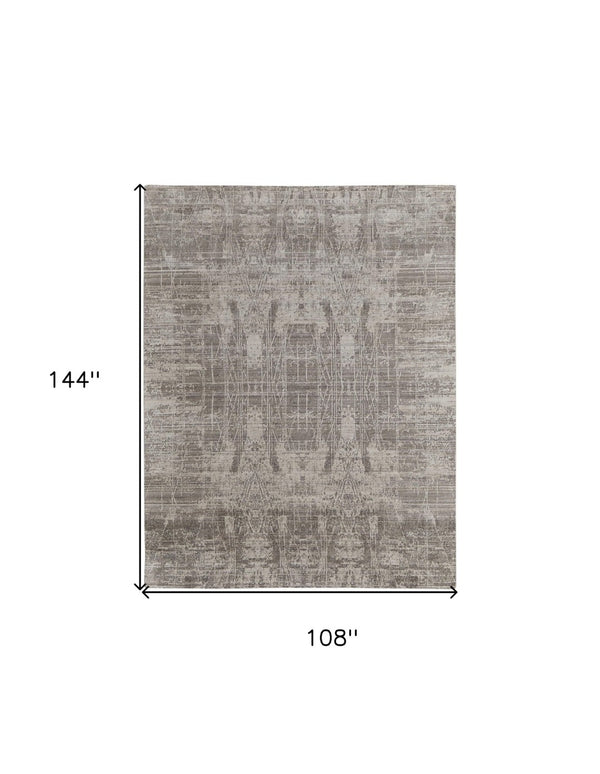 HomeRoots 3' Gray and Silver Abstract Hand-Woven Area Rug - Contemporary Elegance for Your Living Space 9' X 12' 566895