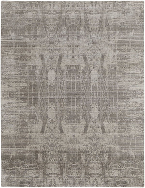 HomeRoots 3' Gray and Silver Abstract Hand-Woven Area Rug - Contemporary Elegance for Your Living Space 9' X 12' 566895