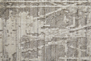 HomeRoots 3' Gray and Silver Abstract Hand-Woven Area Rug - Contemporary Elegance for Your Living Space 2' X 3' 566897