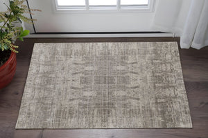 HomeRoots 3' Gray and Silver Abstract Hand-Woven Area Rug - Contemporary Elegance for Your Living Space 2' X 3' 566897