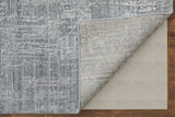 Homeroots 3' X 5' Light Blue And Silver Abstract Hand Woven Worn Faded Area Rug Blue Wool Blend 566898