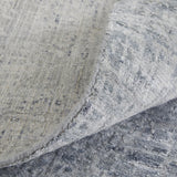 Homeroots 3' X 5' Light Blue And Silver Abstract Hand Woven Worn Faded Area Rug Blue Wool Blend 566898