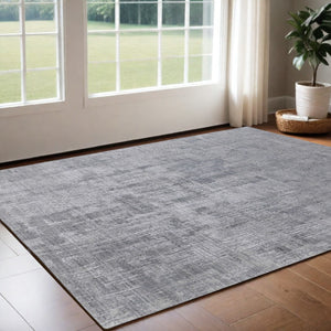 HomeRoots 3' Light Blue and Silver Abstract Area Rug - Hand-Woven Artistry for Modern Home Elegance 3' X 5' 566898