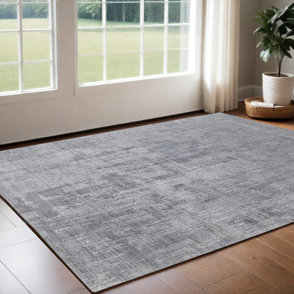HomeRoots 3' Light Blue and Silver Abstract Area Rug - Hand-Woven Artistry for Modern Home Elegance 3' X 5' 566898