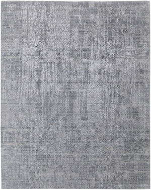 HomeRoots 3' Light Blue and Silver Abstract Area Rug - Hand-Woven Artistry for Modern Home Elegance 4' X 6' 566899