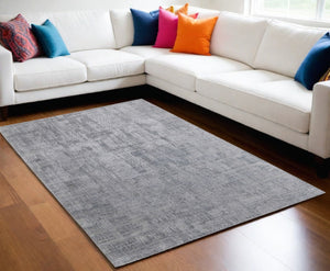HomeRoots 3' Light Blue and Silver Abstract Area Rug - Hand-Woven Artistry for Modern Home Elegance 5' X 8' 566900
