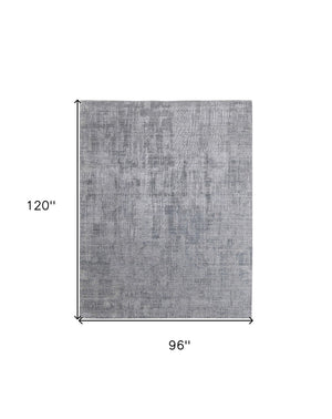HomeRoots 3' Light Blue and Silver Abstract Area Rug - Hand-Woven Artistry for Modern Home Elegance 8' X 10' 566901