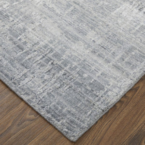 HomeRoots 3' Light Blue and Silver Abstract Area Rug - Hand-Woven Artistry for Modern Home Elegance 10' X 14' 566903