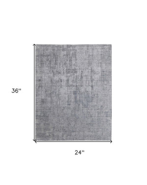 HomeRoots 3' Light Blue and Silver Abstract Area Rug - Hand-Woven Artistry for Modern Home Elegance 2' X 3' 566904
