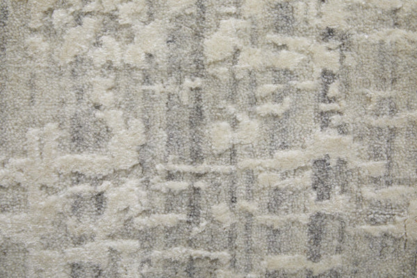 HomeRoots 3' Elegant Hand-Woven Ivory and Gray Abstract Area Rug for Transitional and Bohemian Spaces 3' X 5' 566913