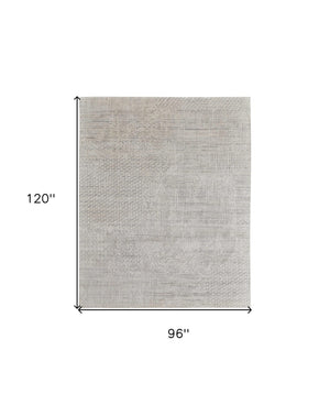 HomeRoots 3' Elegant Hand-Woven Ivory and Gray Abstract Area Rug for Transitional and Bohemian Spaces 8' X 10' 566916