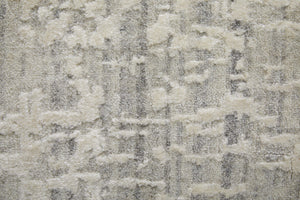 HomeRoots 3' Elegant Hand-Woven Ivory and Gray Abstract Area Rug for Transitional and Bohemian Spaces 2' X 3' 566920