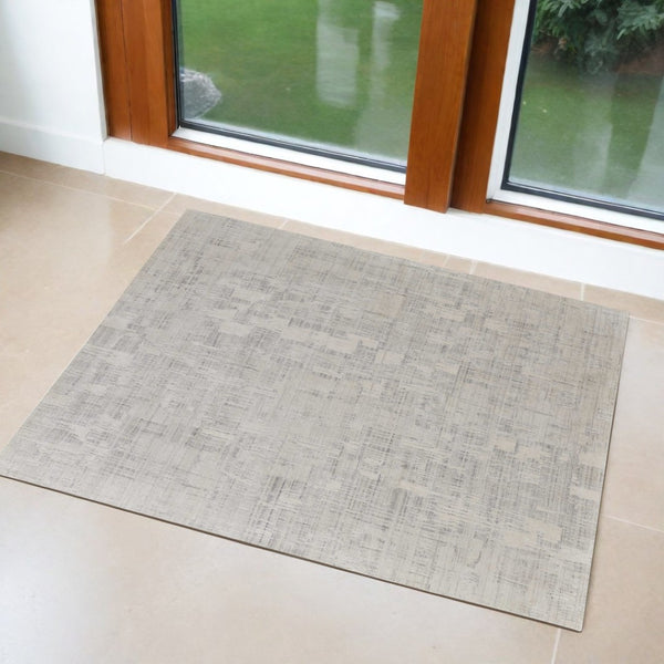 HomeRoots 3' Hand-Woven Ivory and Gray Abstract Area Rug - Unique, Cozy, and Perfect for Modern Interiors 3' X 5' 566921