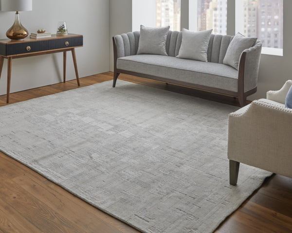 HomeRoots 3' Hand-Woven Ivory and Gray Abstract Area Rug - Unique, Cozy, and Perfect for Modern Interiors 3' X 5' 566921