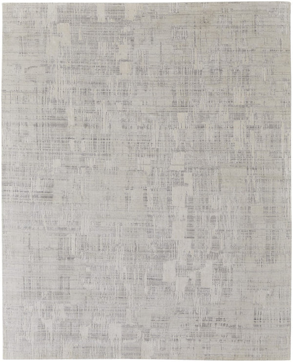HomeRoots 3' Hand-Woven Ivory and Gray Abstract Area Rug - Unique, Cozy, and Perfect for Modern Interiors 5' X 8' 566923