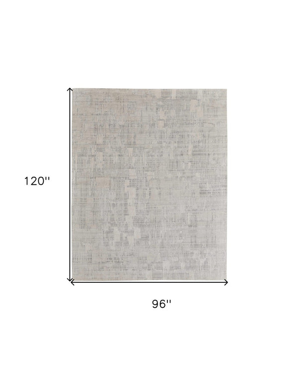HomeRoots 3' Hand-Woven Ivory and Gray Abstract Area Rug - Unique, Cozy, and Perfect for Modern Interiors 8' X 10' 566924