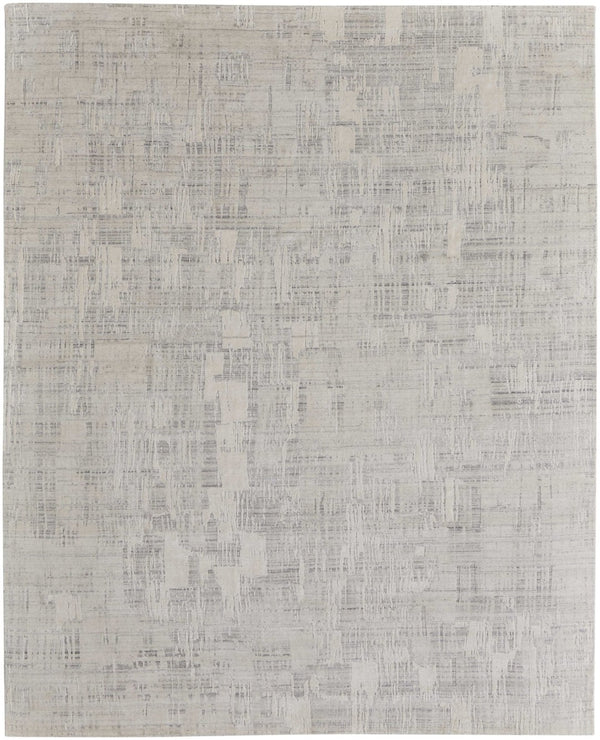 HomeRoots 3' Hand-Woven Ivory and Gray Abstract Area Rug - Unique, Cozy, and Perfect for Modern Interiors 9' X 12' 566925