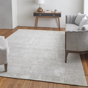 HomeRoots 3' Hand-Woven Ivory and Gray Abstract Area Rug - Unique, Cozy, and Perfect for Modern Interiors 12' X 15' 566927