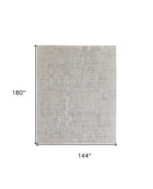 HomeRoots 3' Hand-Woven Ivory and Gray Abstract Area Rug - Unique, Cozy, and Perfect for Modern Interiors 12' X 15' 566927