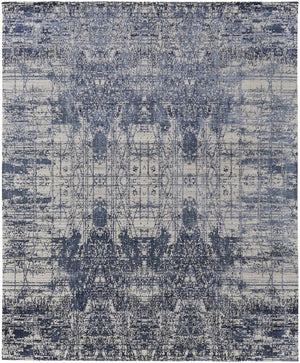 HomeRoots 3' Blue and Ivory Abstract Hand-Woven Area Rug – Artisanal Charm for Modern Coastal Interiors 4' X 6' 566930