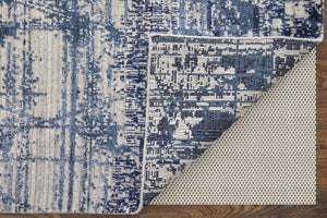 HomeRoots 3' Blue and Ivory Abstract Hand-Woven Area Rug – Artisanal Charm for Modern Coastal Interiors 12' X 15' 566935