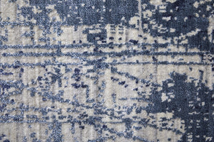 HomeRoots 3' Blue and Ivory Abstract Hand-Woven Area Rug – Artisanal Charm for Modern Coastal Interiors 2' X 3' 566936