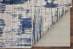 Homeroots 3' Blue Abstract Hand Woven Distressed Area Rug – Unique Wool Blend, Stylish Texture For Any Space Blue Wool Blend 566937