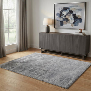 HomeRoots 4' X 6' Handwoven Blue Ivory Gray Abstract Area Rug - Distressed Modern Design for Any Room Style 566946